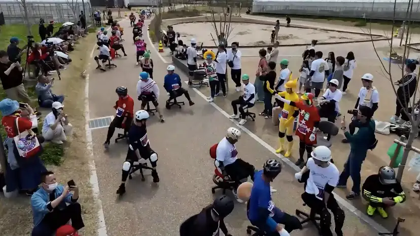 Office chair racing in Japan