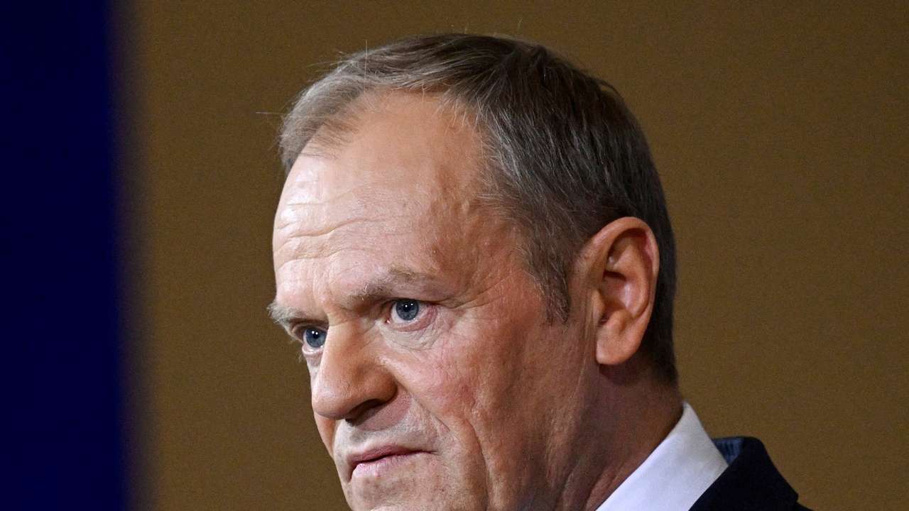 FILE PHOTO: Polish Prime Minister Donald Tusk looks on at a press conference with German Chancellor Olaf Scholz in Berlin
