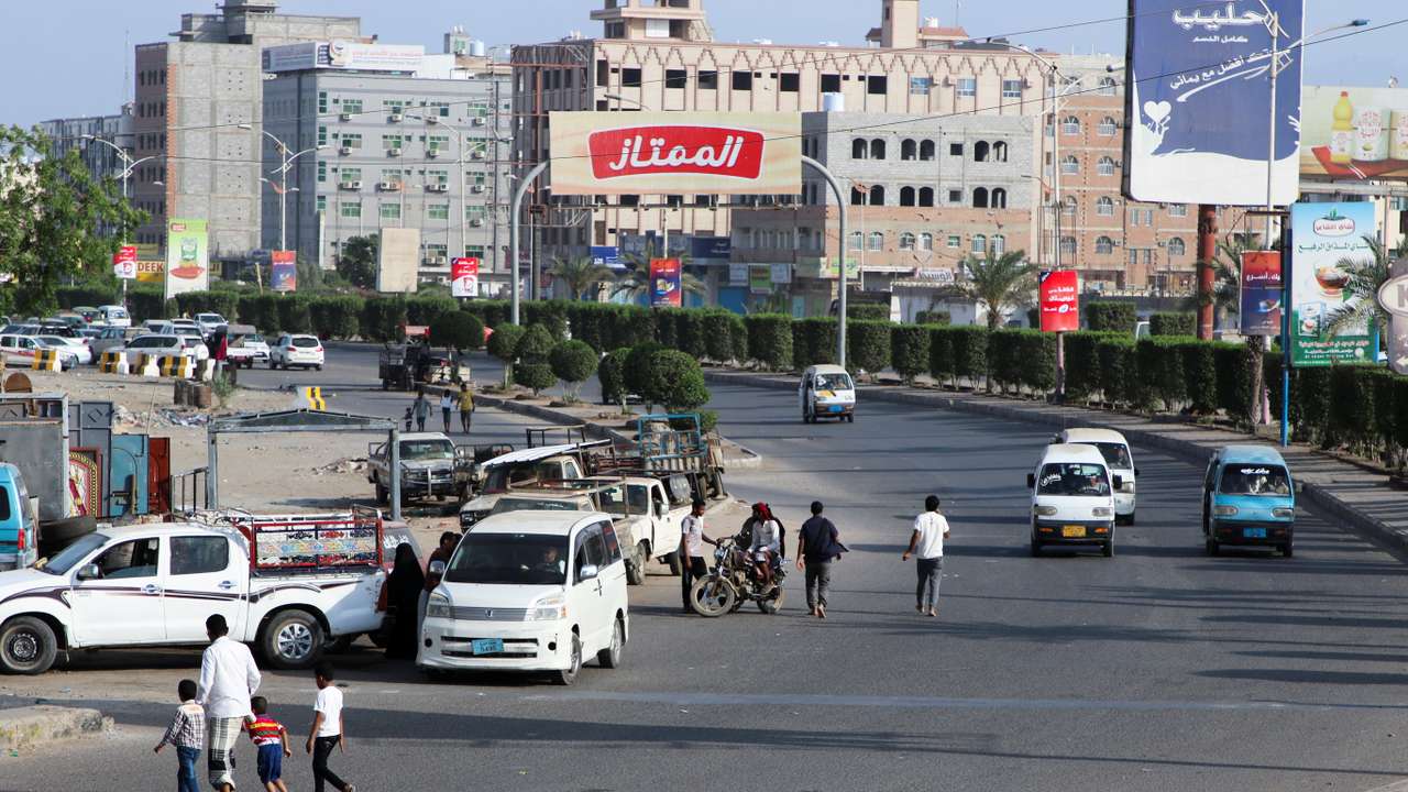 View of a street the southern port city of Aden