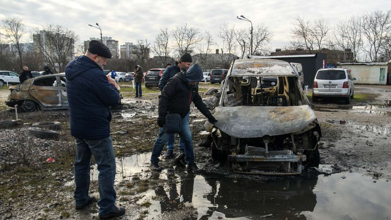 Aftermath of a Russian missile and drone attack in Kyiv
