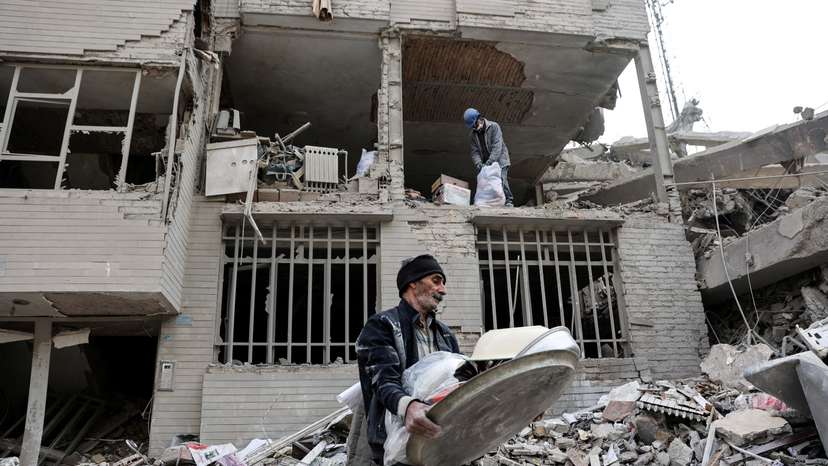 Aftermath of a strike on a building, amid the U.S.-Israeli conflict with Iran, in Tehran