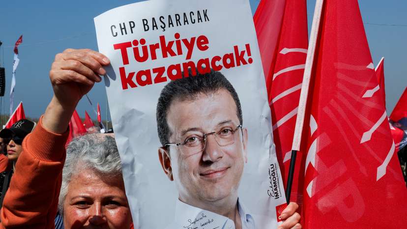 Rally to protest against the arrest of Istanbul Mayor Ekrem Imamoglu as part of a corruption investigation, in Istanbul