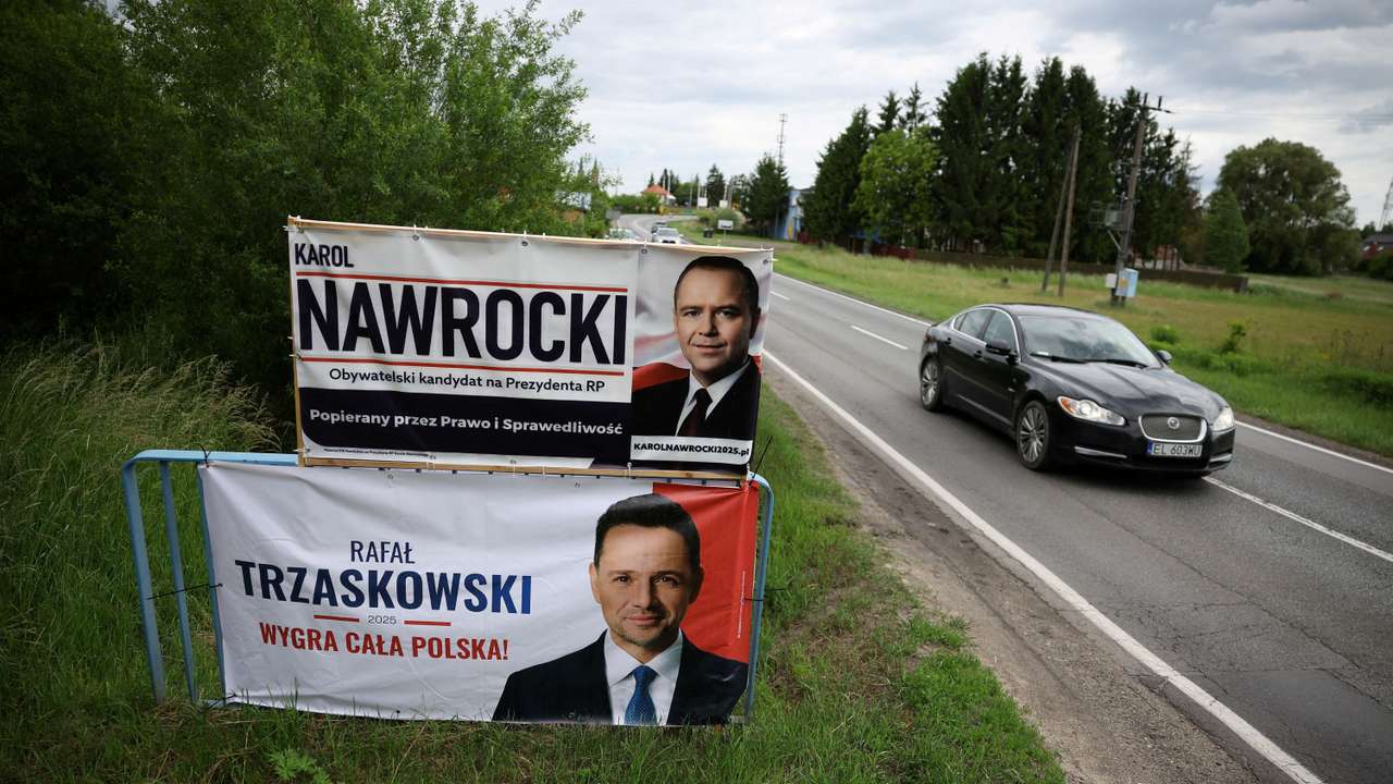 Election banners ahead second round of presidential election