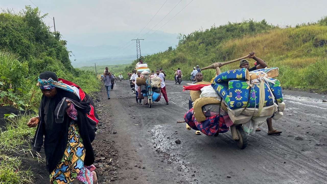 FILE PHOTO: Hundreds flee gunshots on the outskirts of Goma