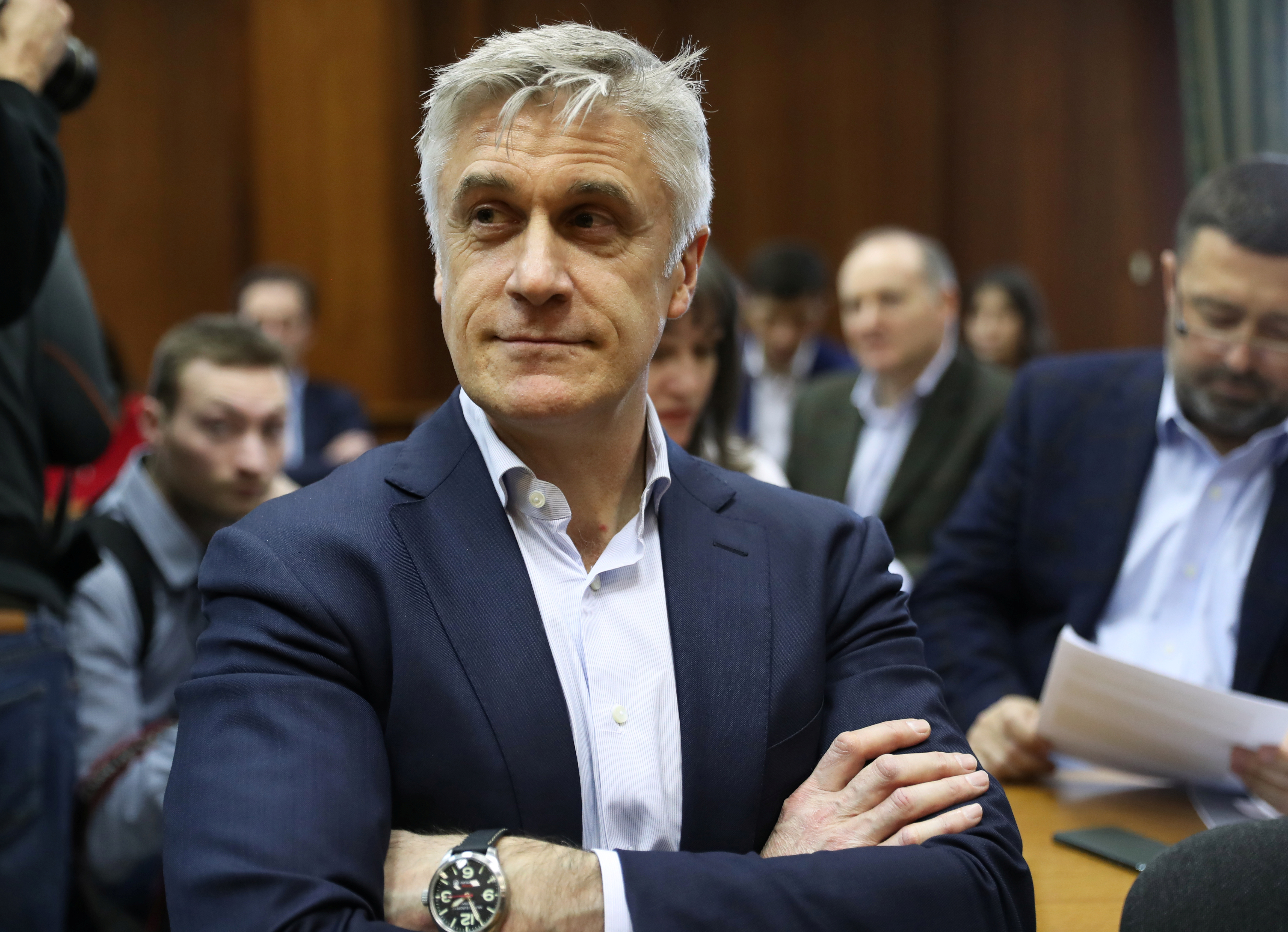 U.S. investor and founder of the Baring Vostok private equity group Michael Calvey attends a court hearing in Moscow