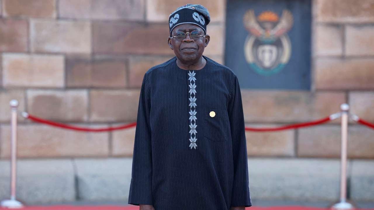 Nigerian President Bola Tinubu arrives ahead of the inauguration of South Africa's Cyril Ramaphosa as President at the Union Buildings in Pretoria