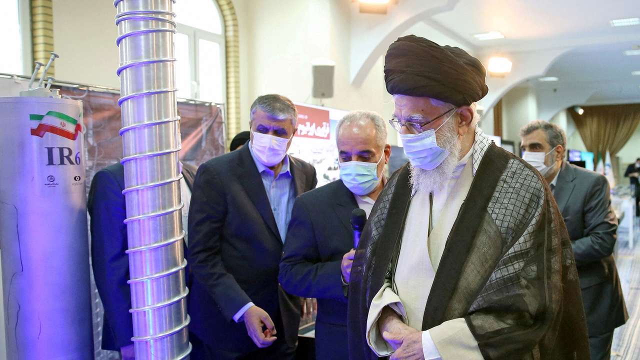 FILE PHOTO: Iran's Supreme Leader Ayatollah Ali Khamenei visits the Iranian centrifuges in Tehran