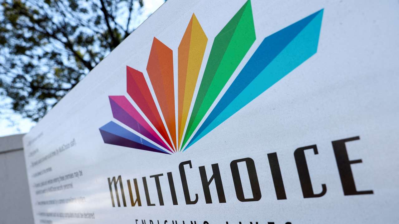 FILE PHOTO: MultiChoice logo is displayed outside the company in Cape Town
