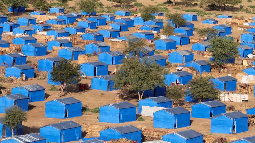 FILE PHOTO: A general view of refugee tents in the Metche Sudanese refugee camp, Chad