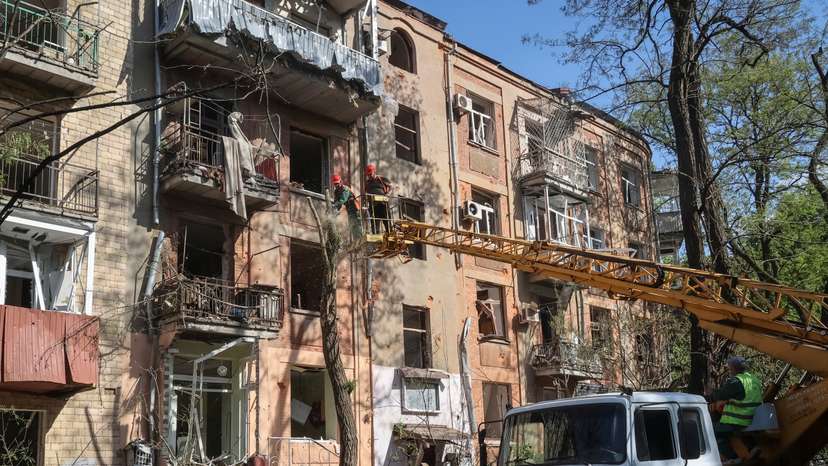 Aftermath of a Russian missile strike in Kharkiv