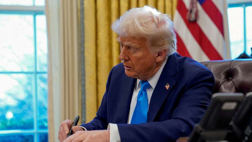 FILE PHOTO: U.S. President Donald Trump at the Oval Office in the White House