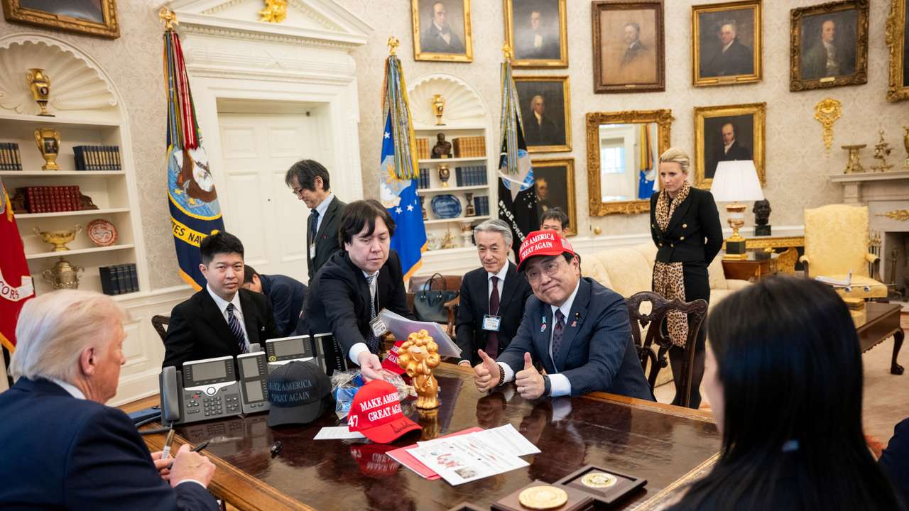 U.S President Trump meets with Japan's Economic Revitalization Minister Akazawa at the White House