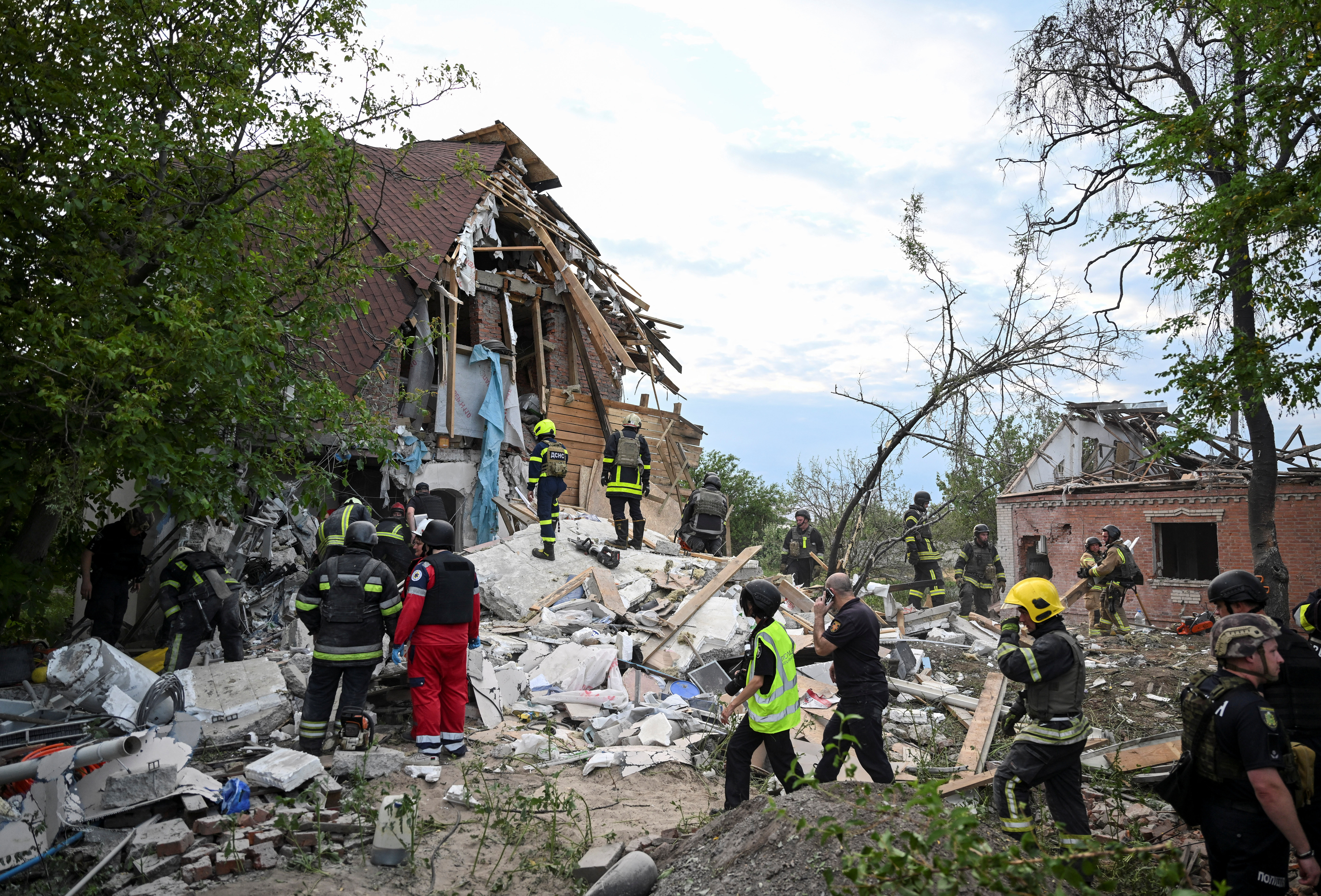 Aftermath of a Russian air attack in Kharkiv