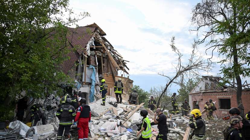 Aftermath of a Russian air attack in Kharkiv