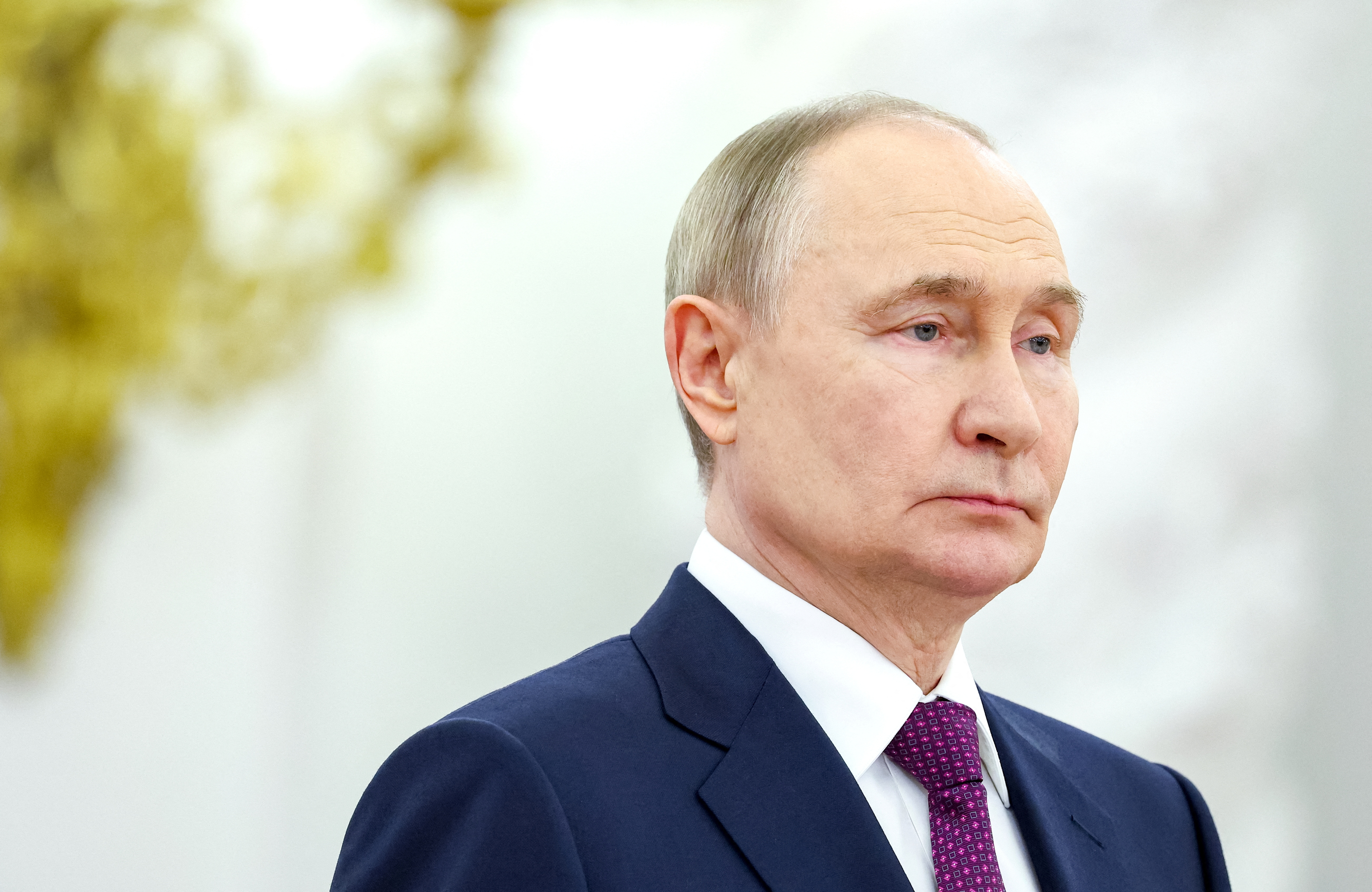 Russian President Vladimir Putin meets with military graduates in Moscow