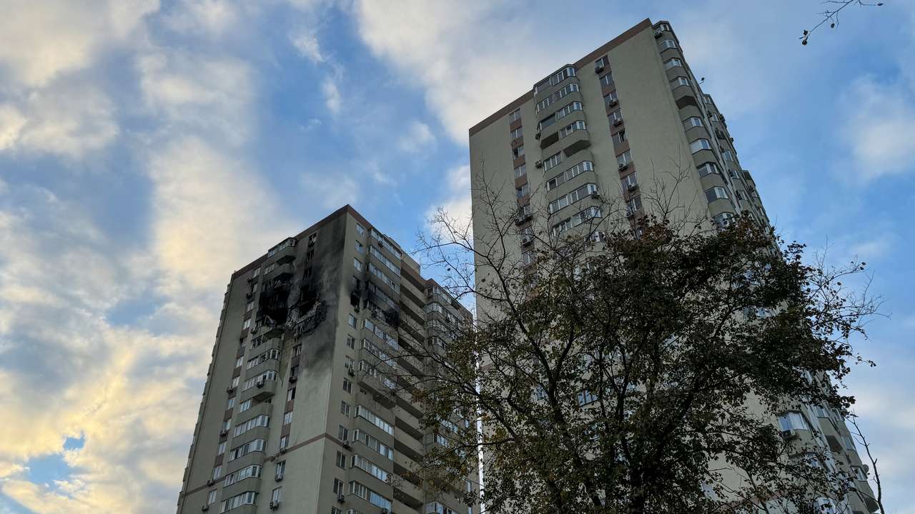 Aftermath of a Russian drone attack in Kyiv