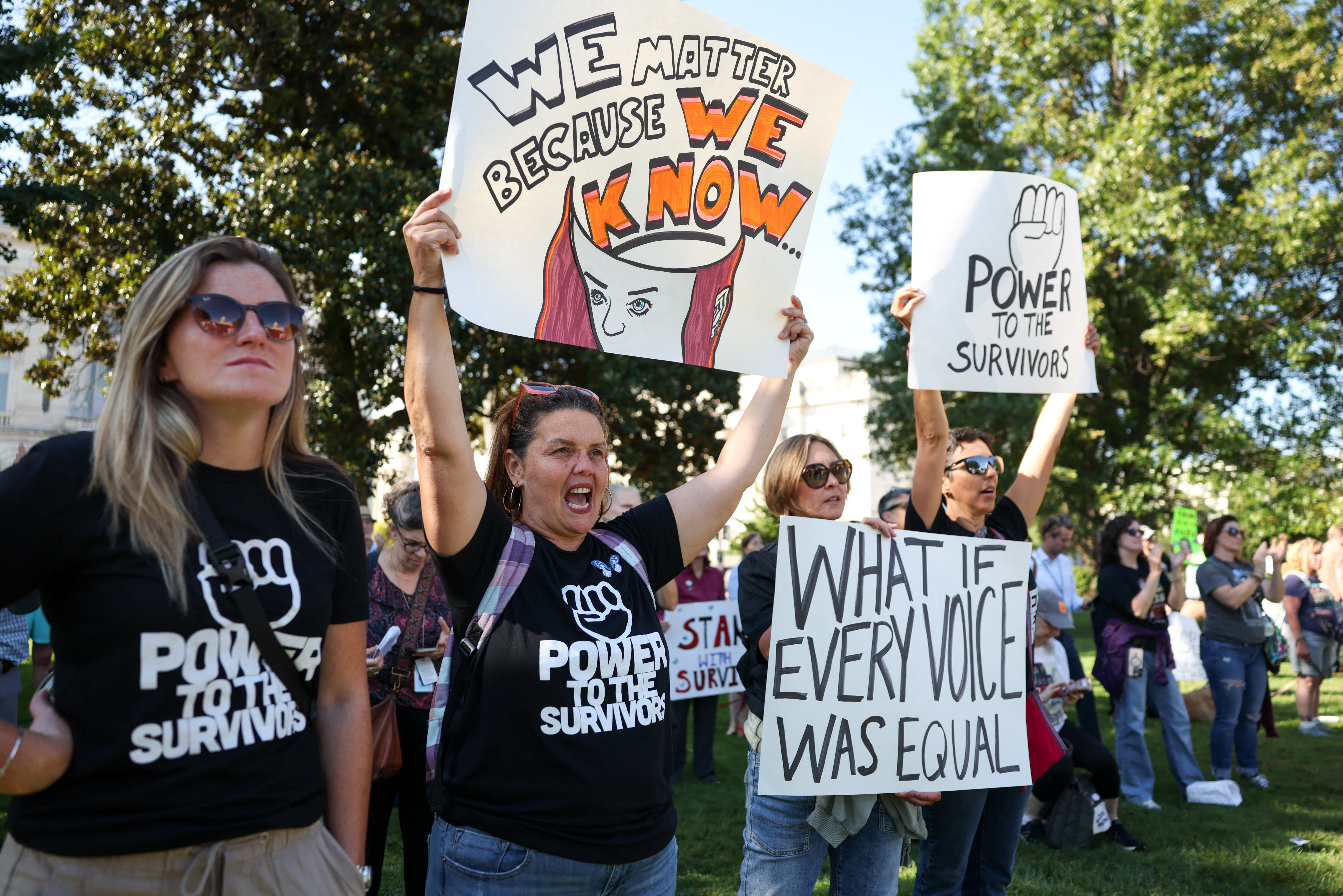 Rally in support of Epstein victims, in Washington