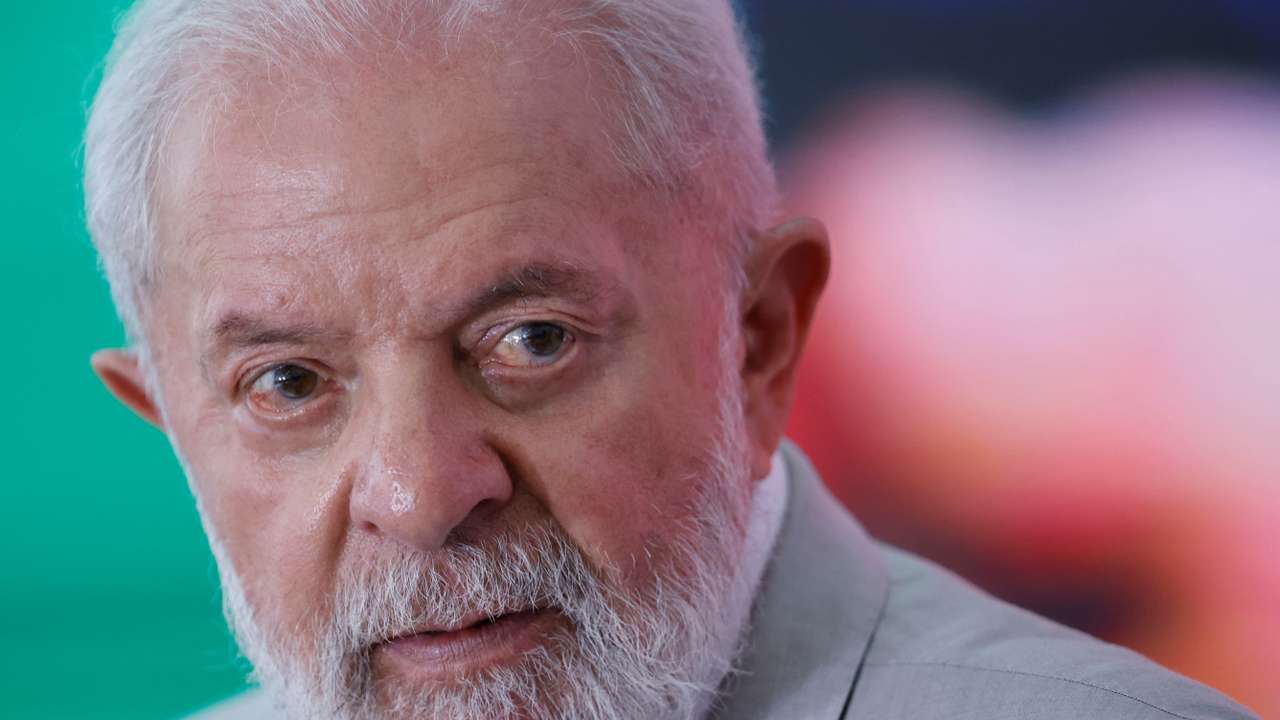 Brazil's President Luiz Inacio Lula da Silva attends a news conference at the Planalto Palace in Brasilia