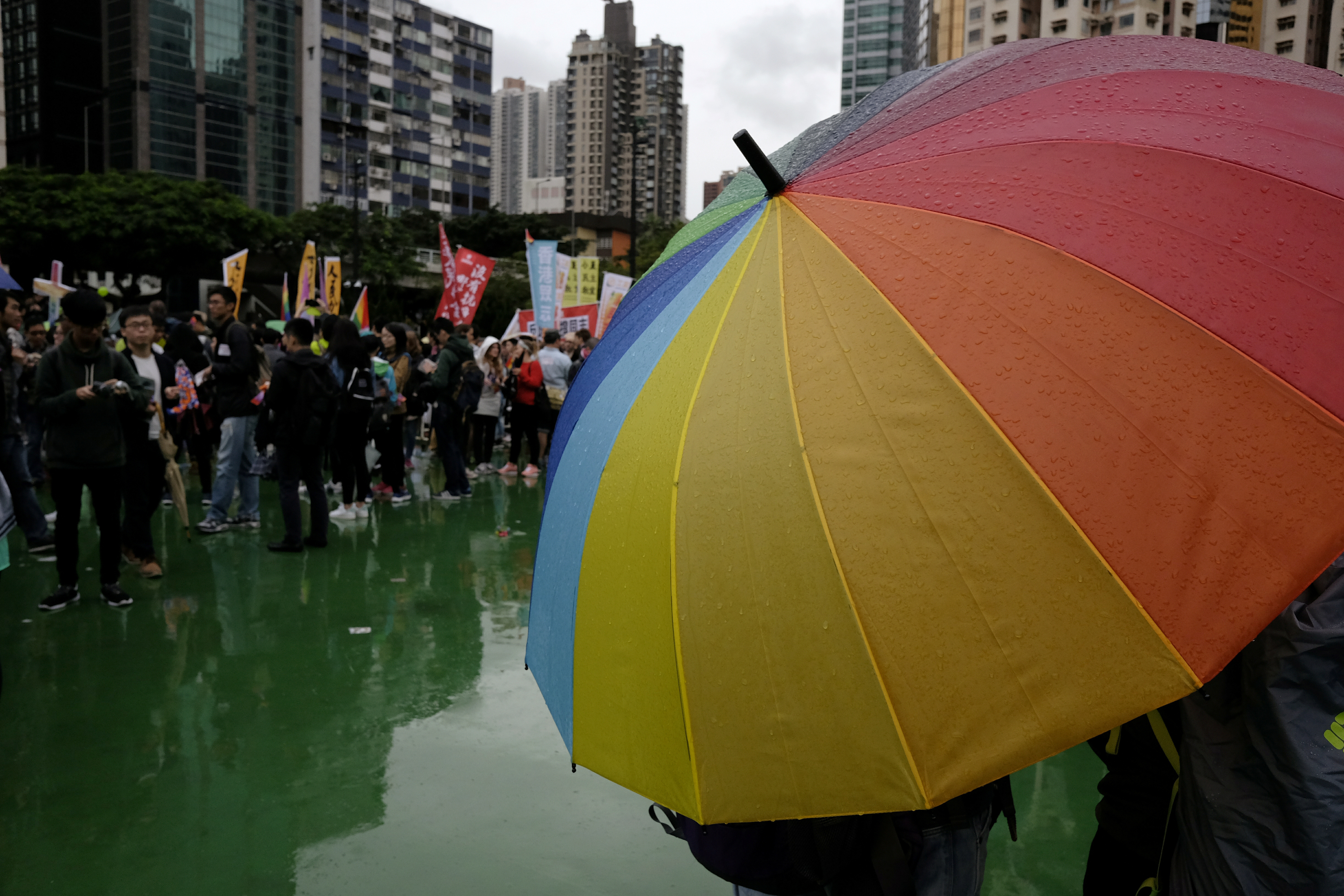 People take part in the annual pride parade in Hong Kong