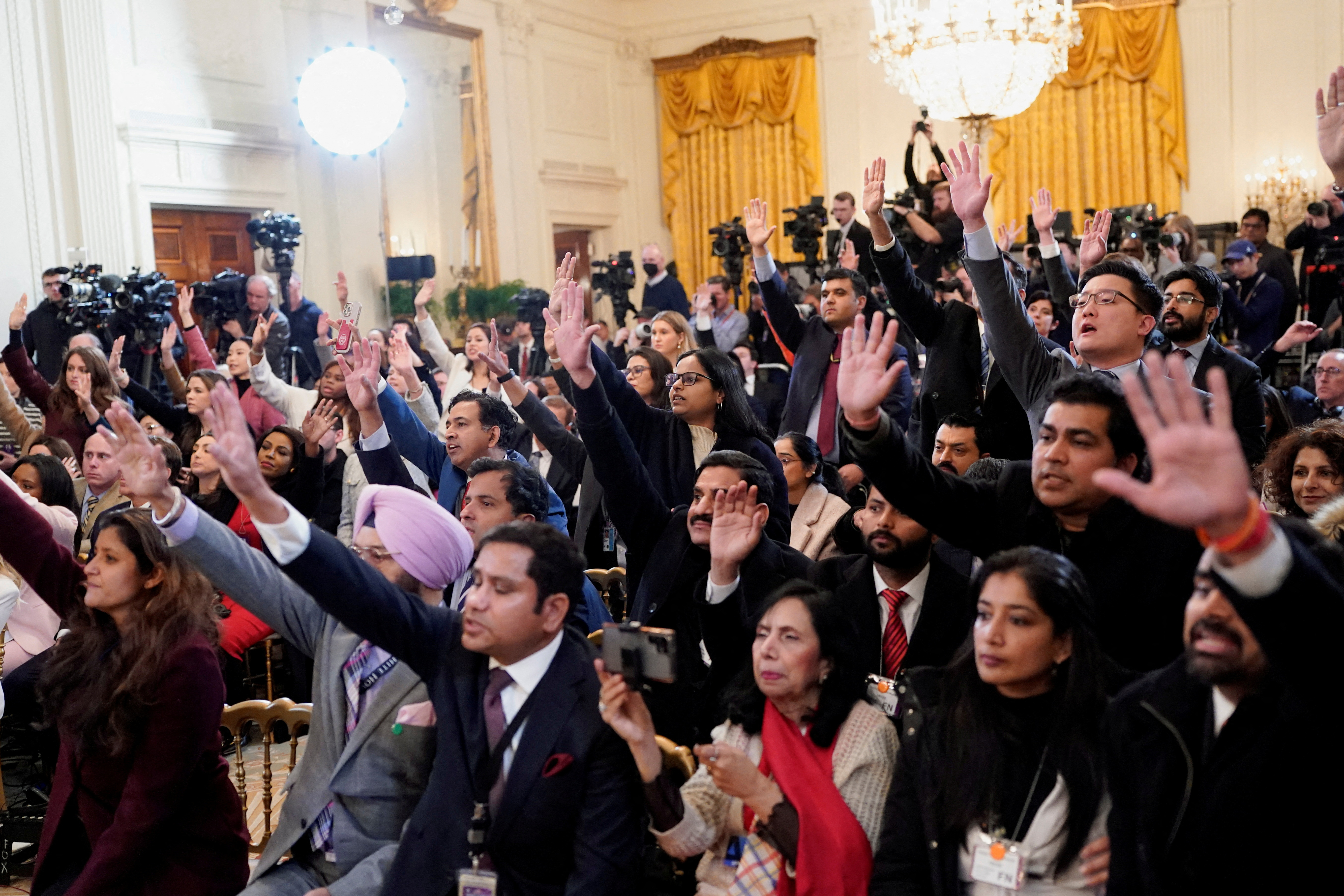 U.S. President Trump holds a joint press conference with Indian Prime Minister Modi at the White House in Washington D.C.