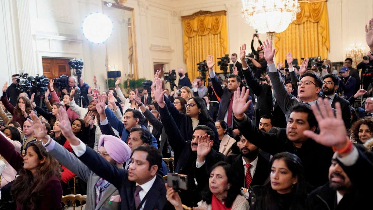 U.S. President Trump holds a joint press conference with Indian Prime Minister Modi at the White House in Washington D.C.