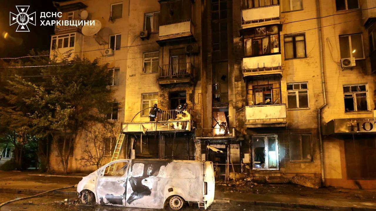 Aftermath of Russian strikes in Kharkiv