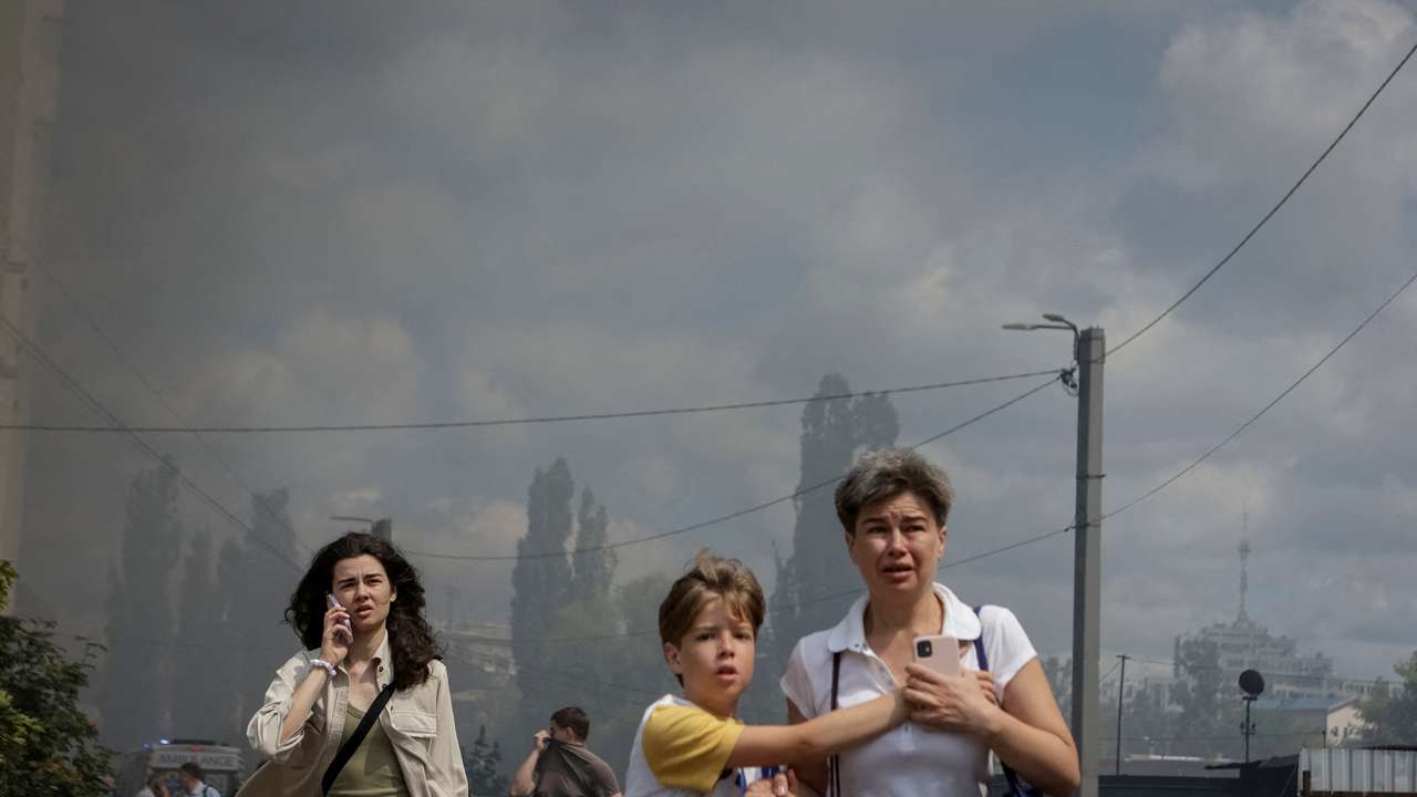 Aftermath of a Russian air strike in Kharkiv