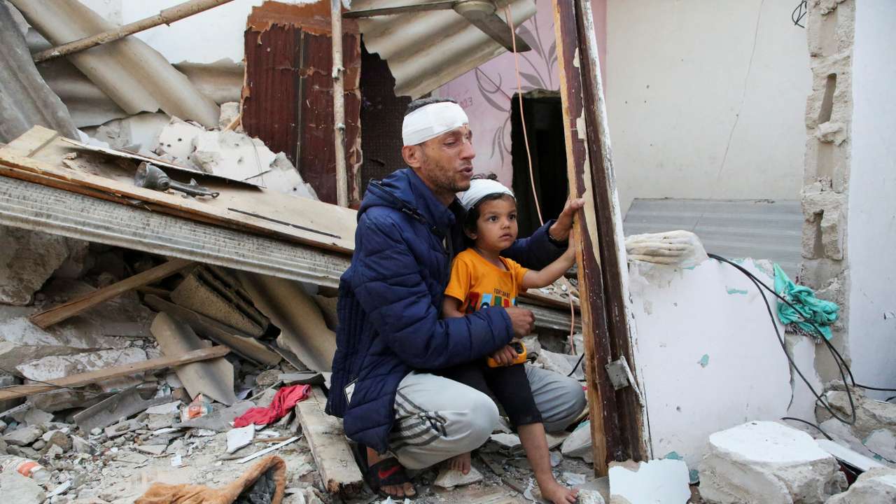 Site of an Israeli strike on a house in Rafah, in the southern Gaza Strip