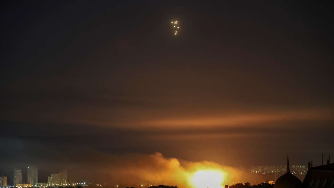 Russian drone and missile strike in Kyiv