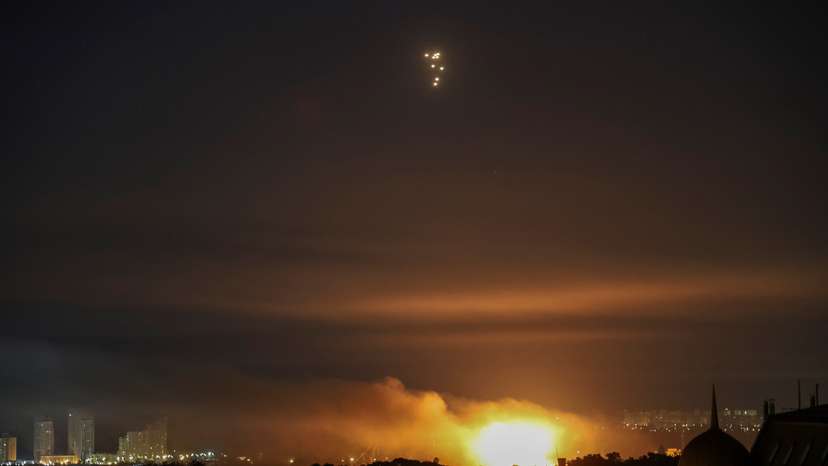 Russian drone and missile strike in Kyiv