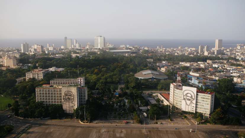 A general view shows the Plaza de la Revolucion in Havana