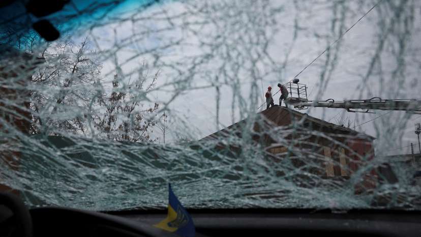 FILE PHOTO: Aftermath of overnight Russian massive drone attack in Kharkiv
