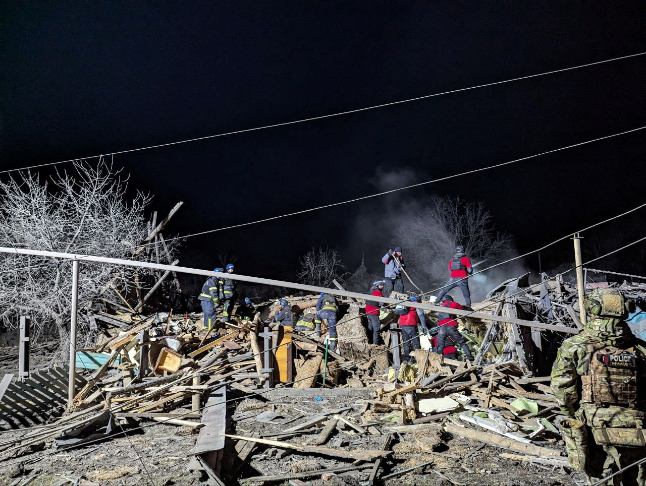 Aftermath of a Russian missile strike in Pokrovsk