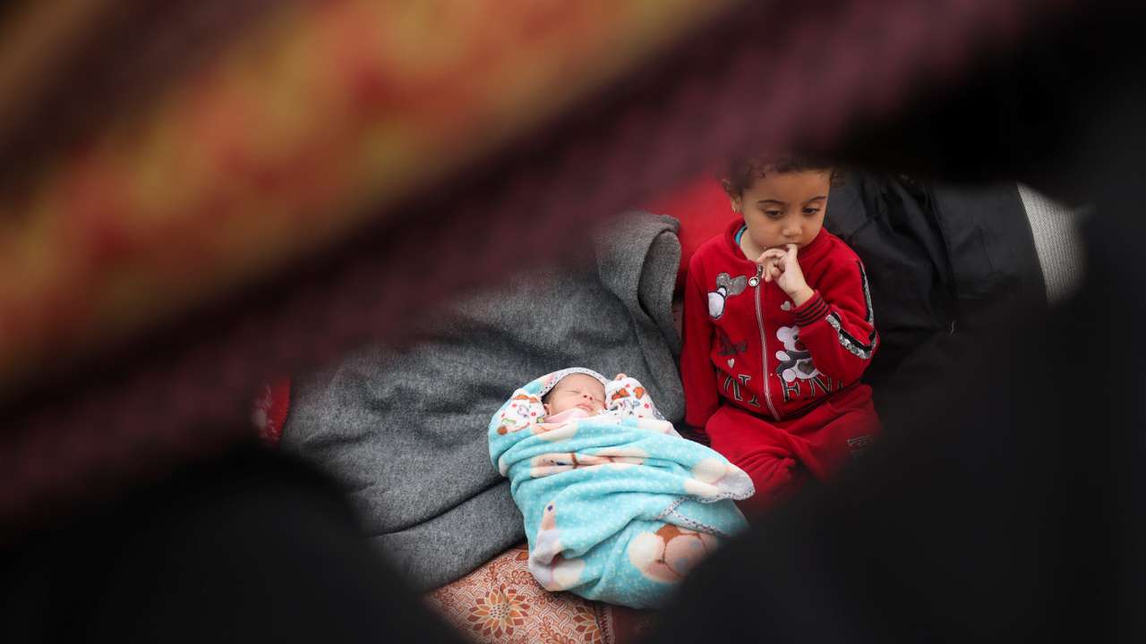 Gaza babies born in war face displacement conditions