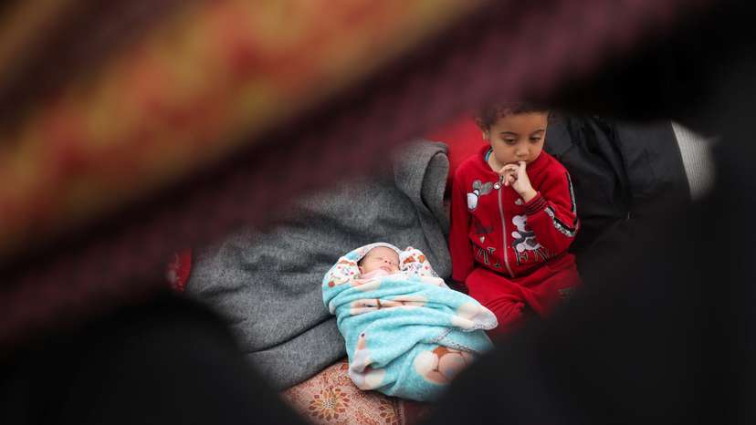Gaza babies born in war face displacement conditions