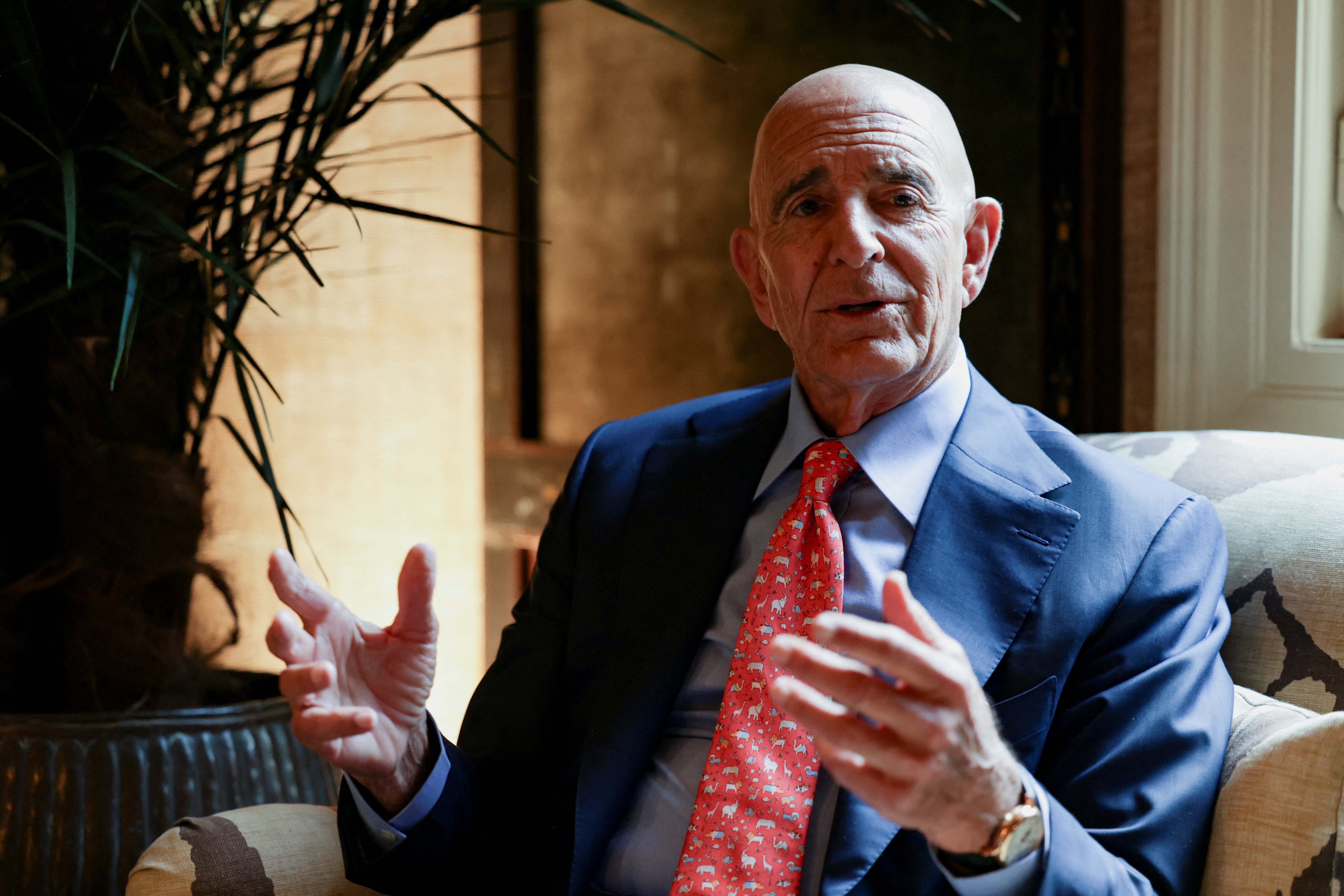 U.S. Ambassador to Turkey and Special Envoy for Syria Barrack attends interview with Reuters in Beirut