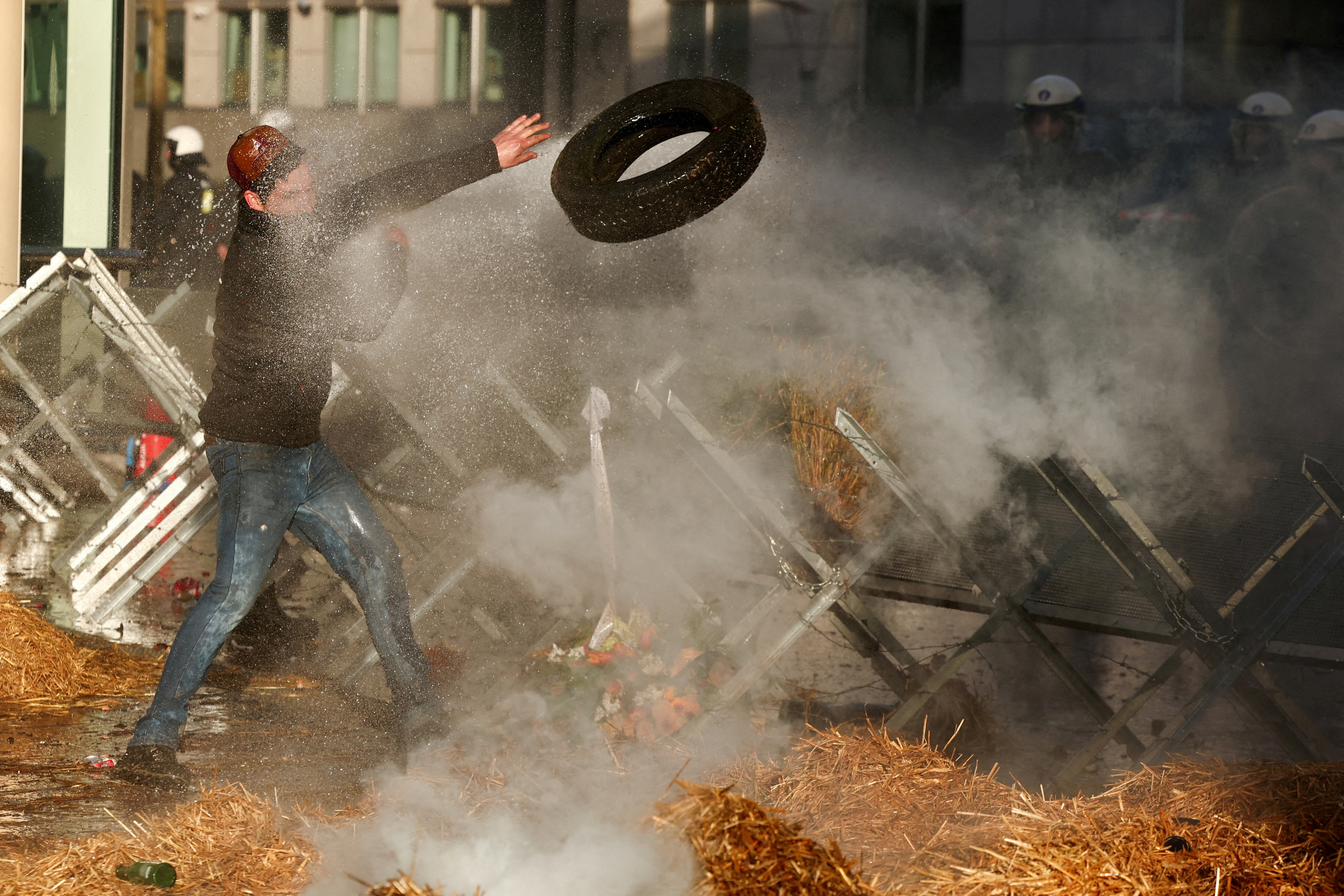 FILE PHOTO: Farmers protest in Brussels