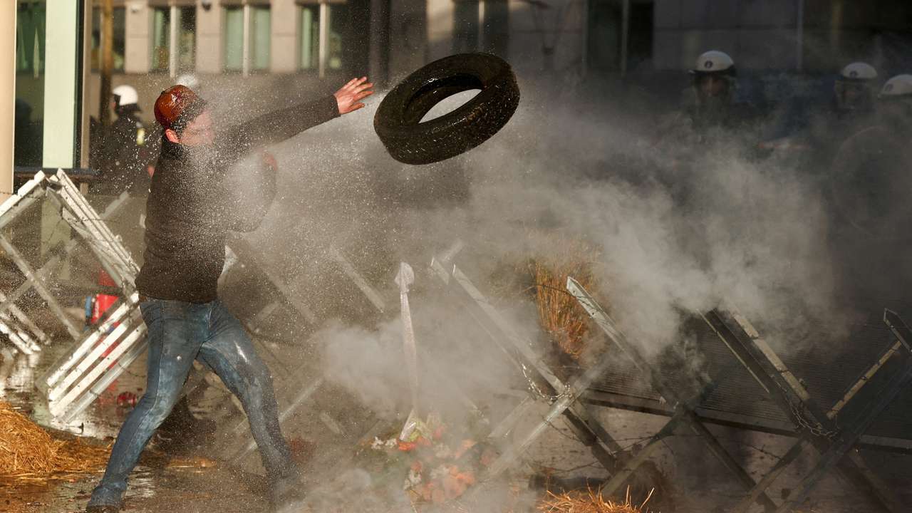 FILE PHOTO: Farmers protest in Brussels