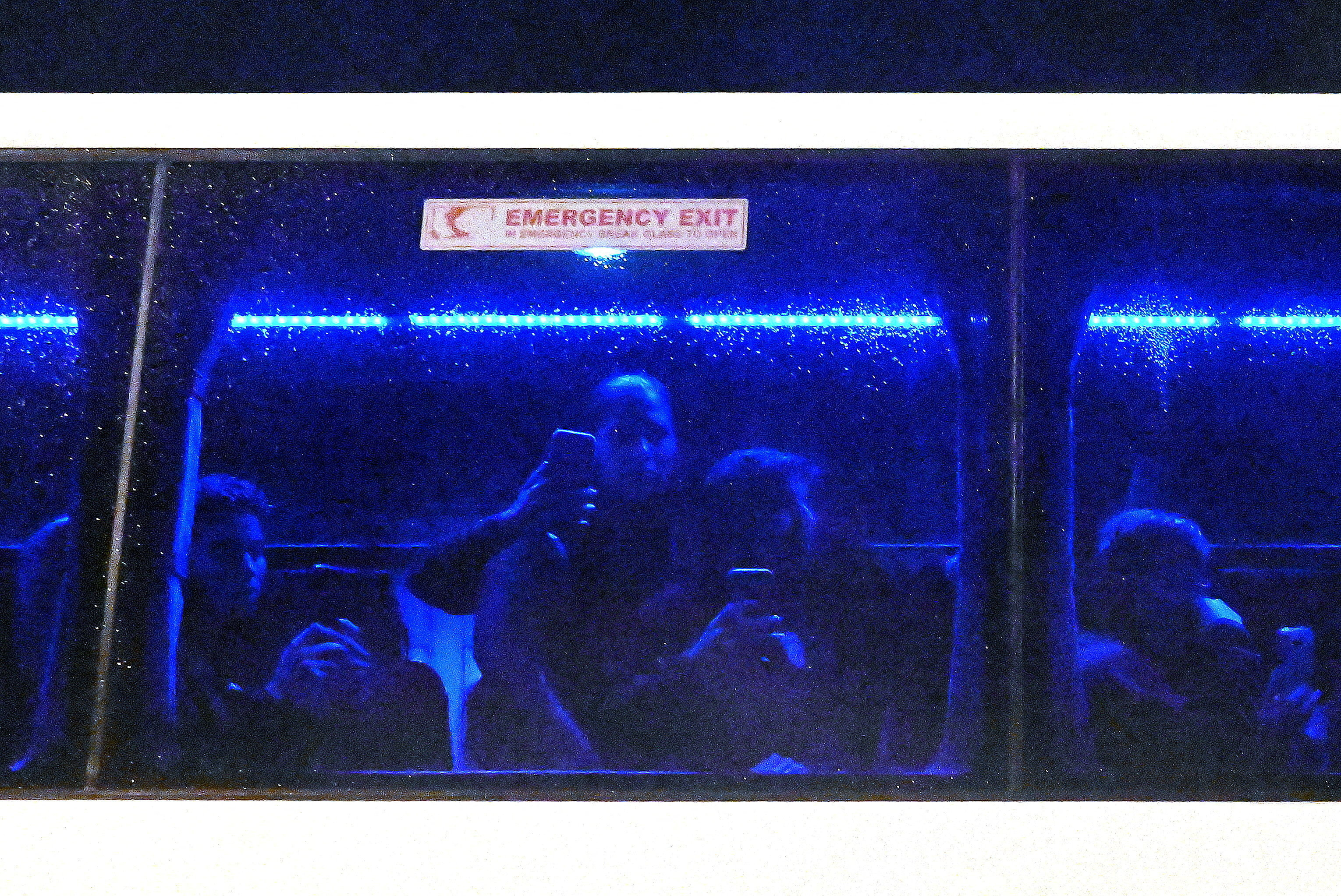 Iranian players film supporters blocking the bus on their departure following the AFC Women's Asian Cup Group A match between Iran and Philippines at Gold Coast Stadium