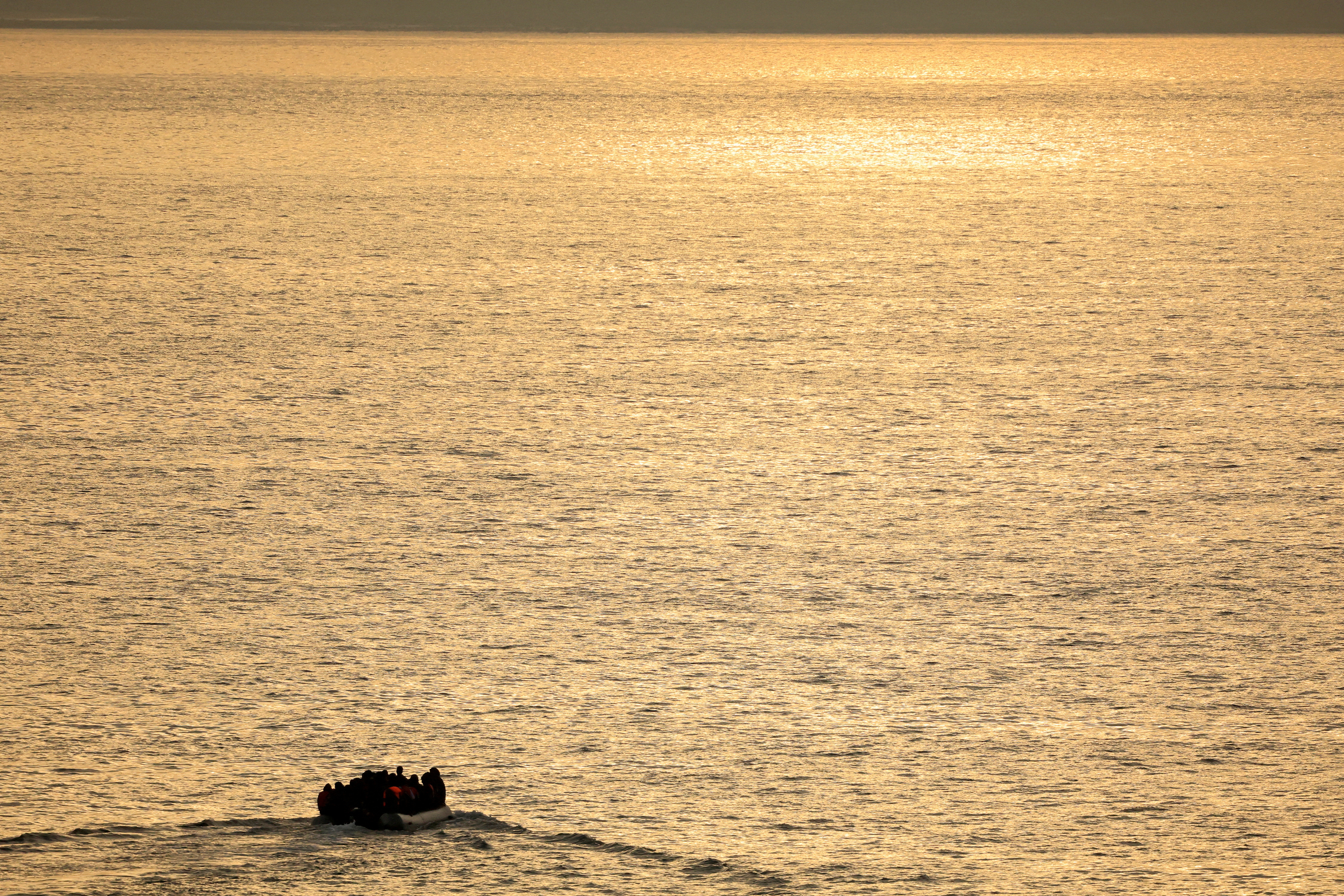 FILE PHOTO: Migrants boats crossing Channel as warm weather and calm seas are favourable for crossings