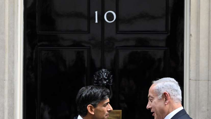 British PM Rishi Sunak meets Israeli PM Benjamin Netanyahu in London