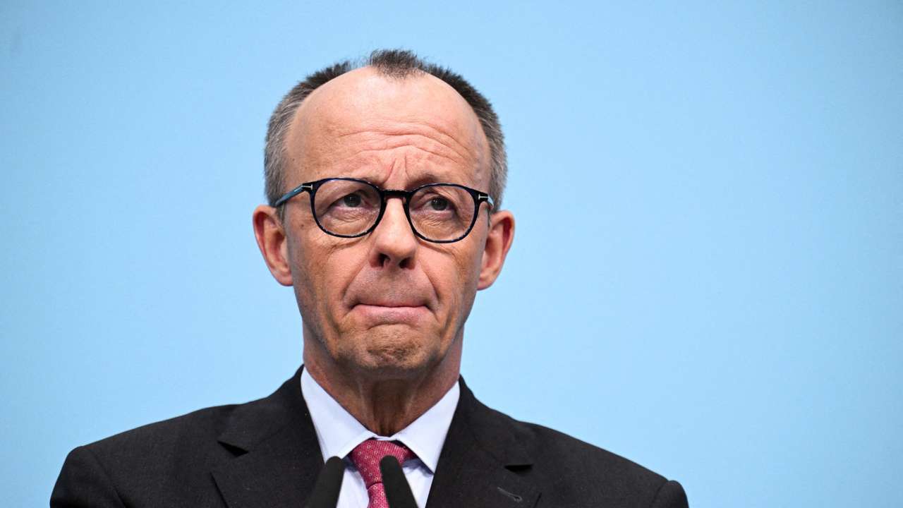 FILE PHOTO: German Chancellor Merz holds a press conference after the Baden-Wuerttemberg state election, in Berlin