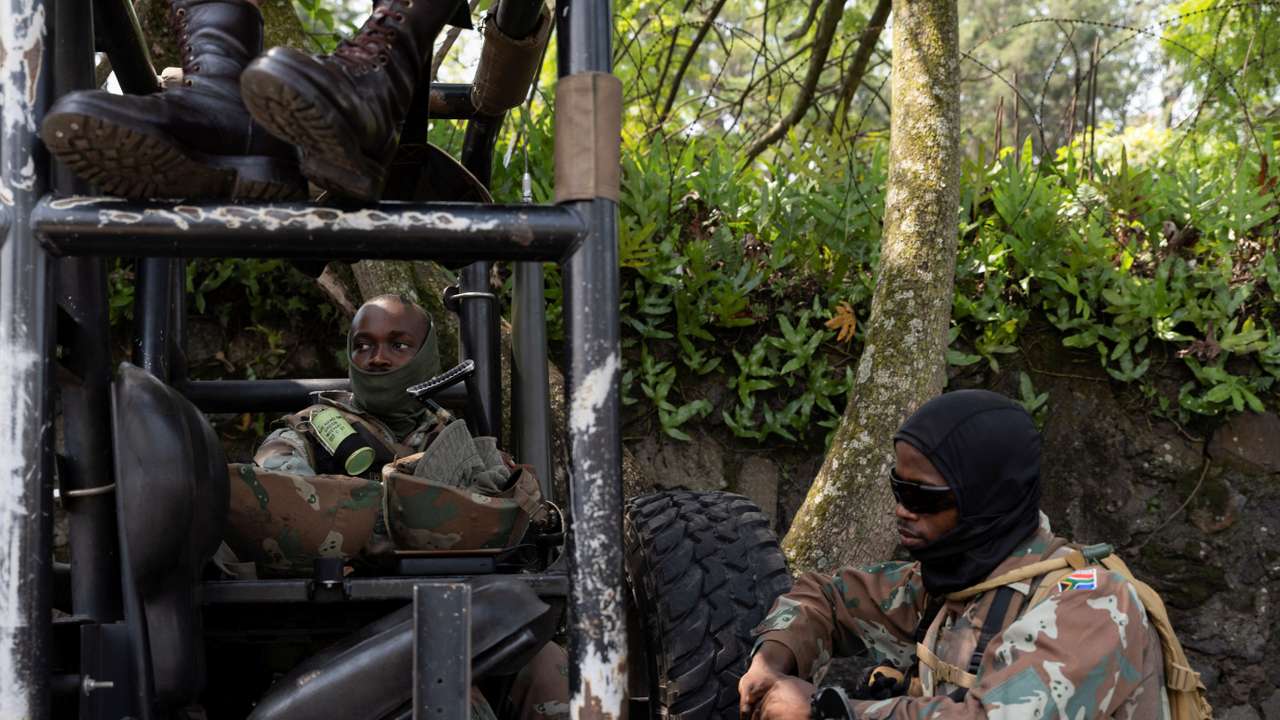 FILE PHOTO: Members of the South African National Defence Force (SANDF), part of the Southern African Development Community (SADC) military mission for eastern Congo