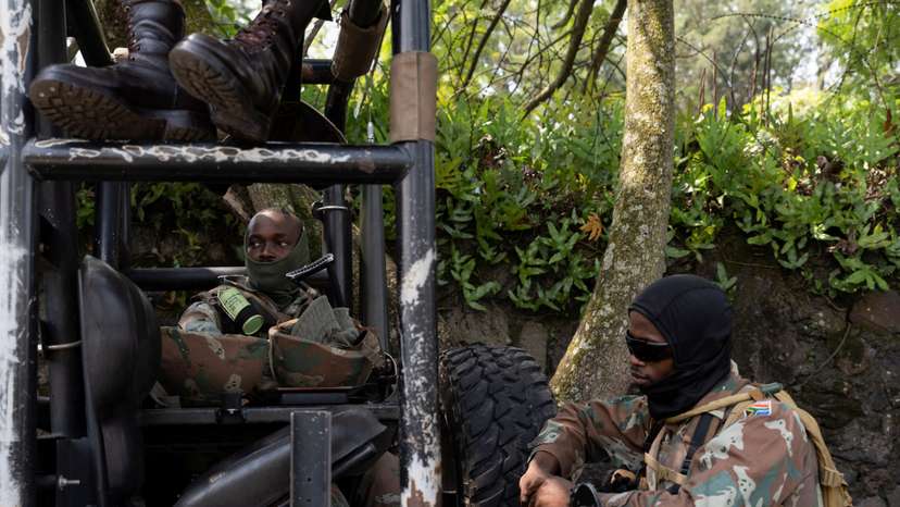 FILE PHOTO: Members of the South African National Defence Force (SANDF), part of the Southern African Development Community (SADC) military mission for eastern Congo