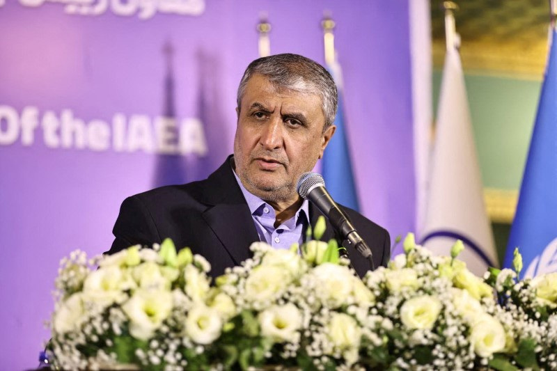 Head of Iran's Atomic Energy Organization Eslami attends press conference in Isfahan