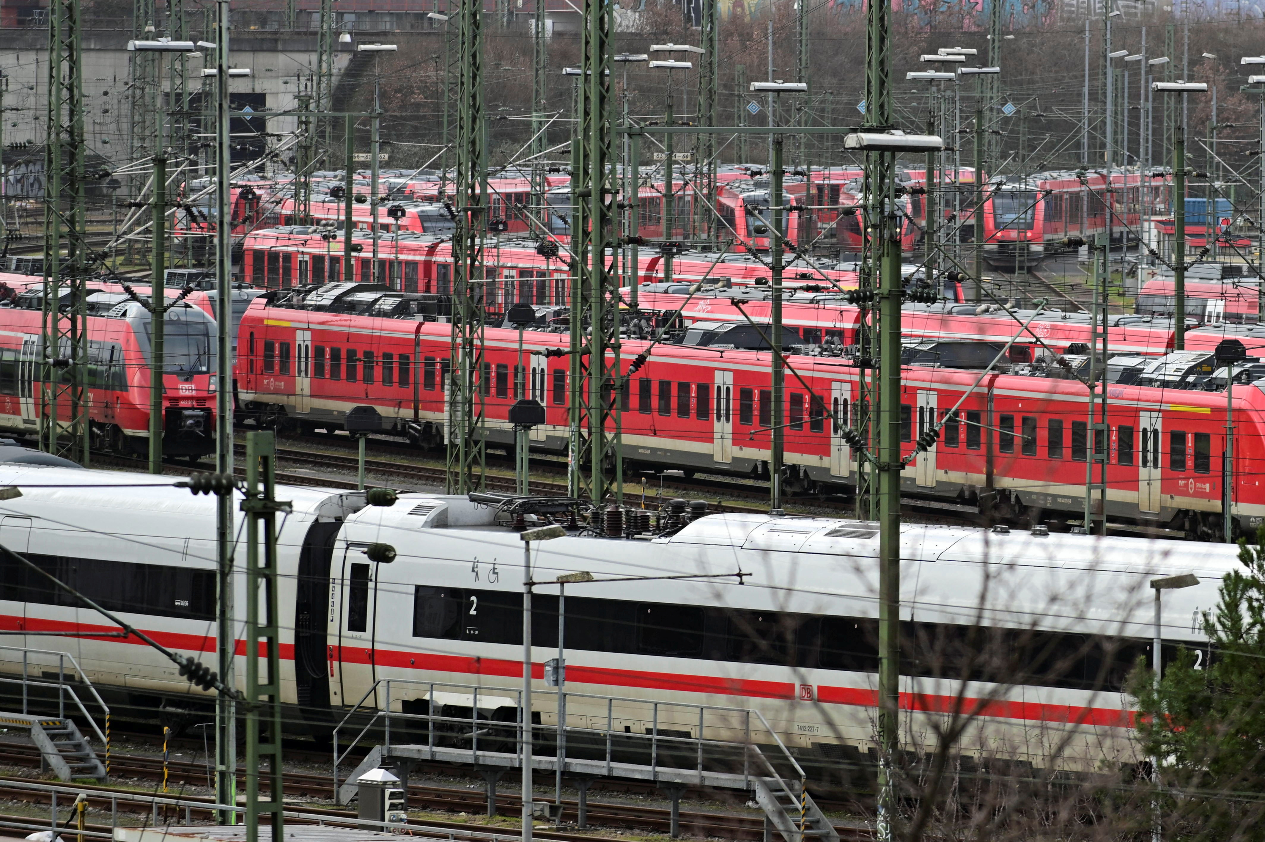 Strike led by Germany's GDL train drivers' union, in Cologne