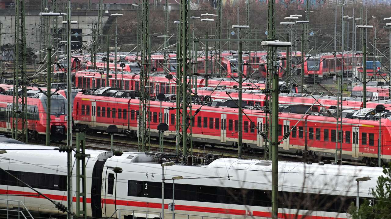 Strike led by Germany's GDL train drivers' union, in Cologne
