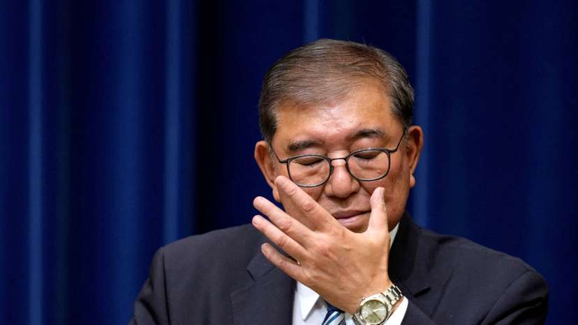 FILE PHOTO: Japanese Prime Minister Shigeru Ishiba attends a press conference as he announces his resignation, in Tokyo