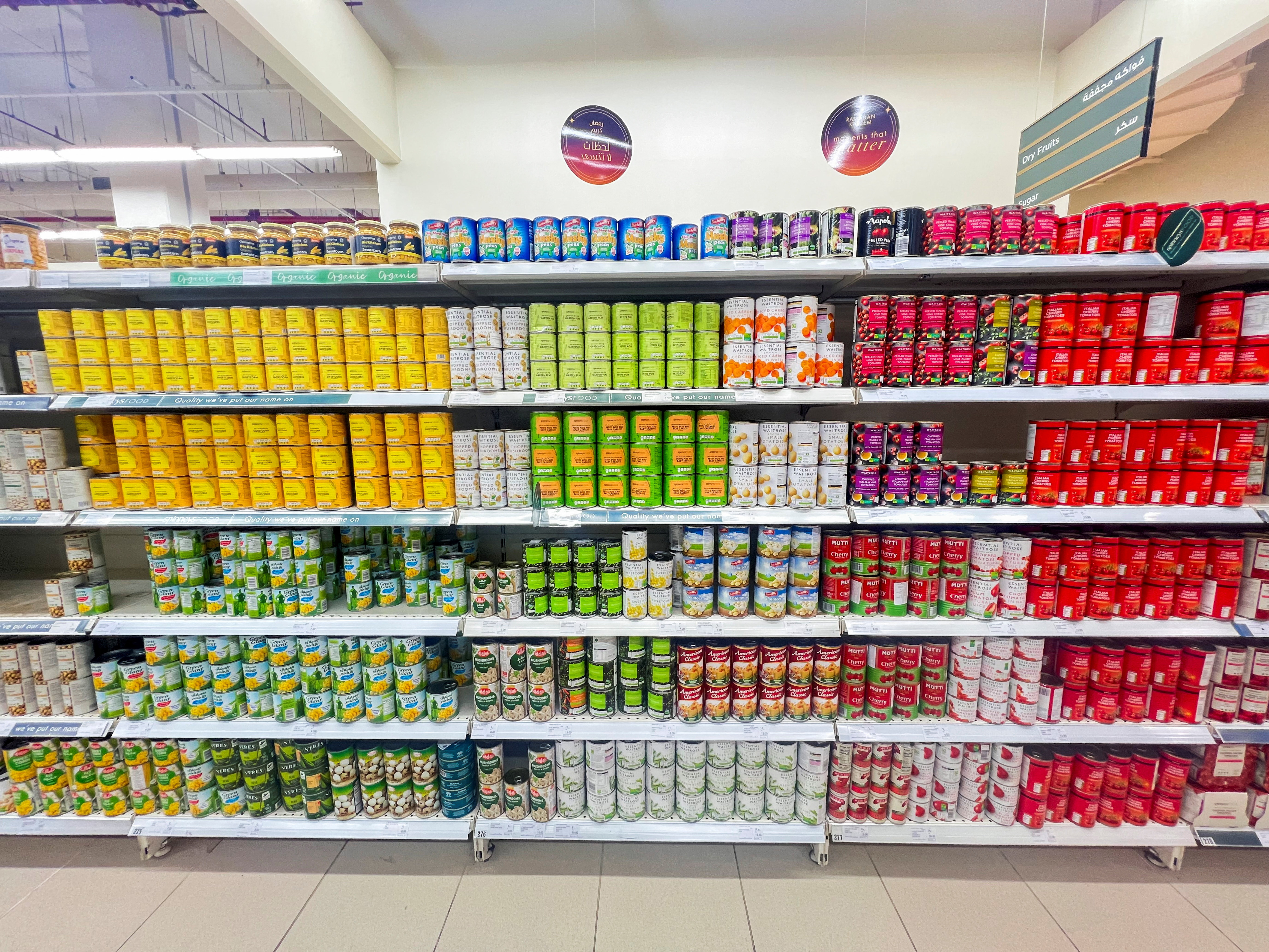 Supplies are displayed on shelves at a supermarket, amid the U.S.-Israel conflict with Iran, in Dubai
