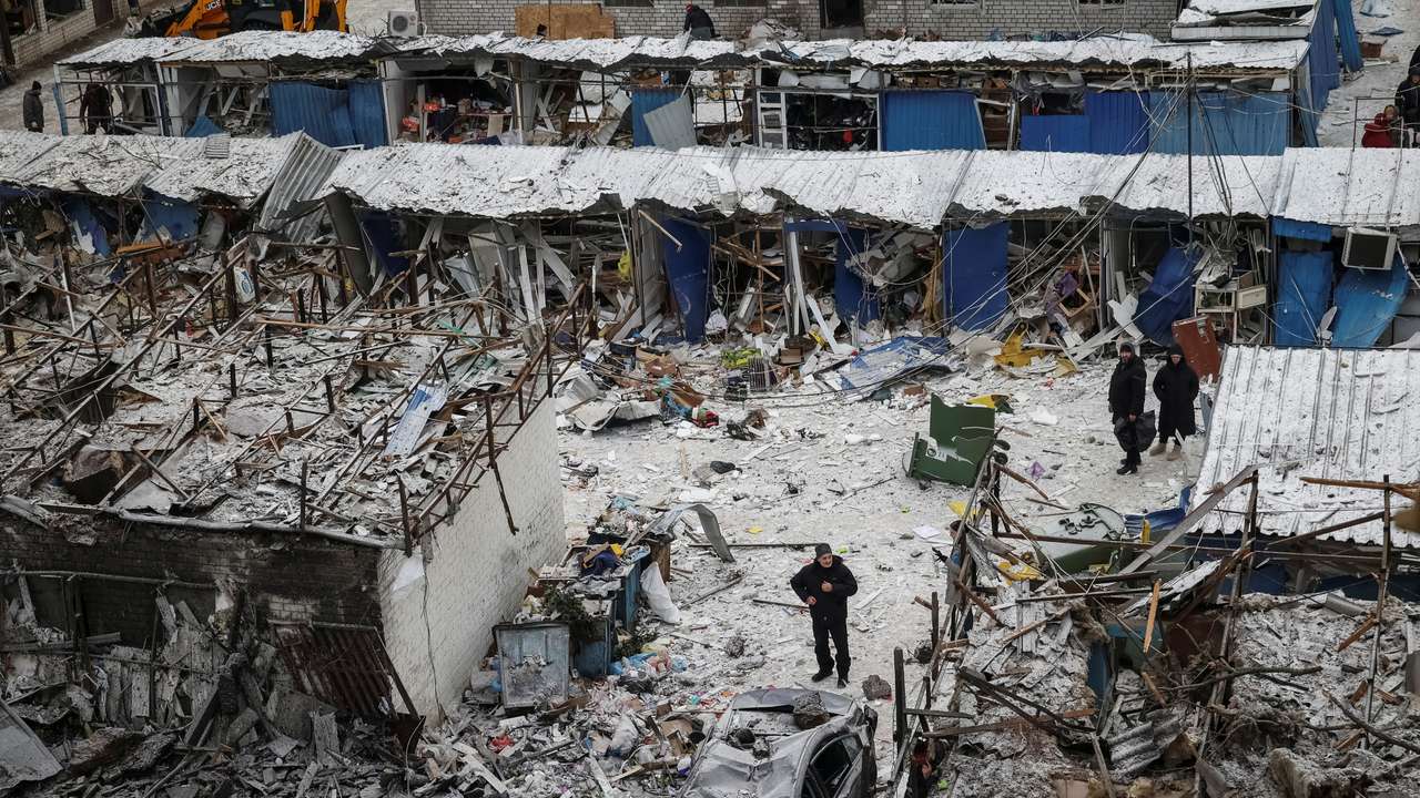 Aftermath of a Russian missile attack in Kharkiv